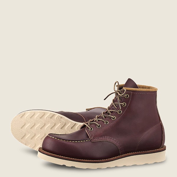 Heritage Støvler Herre - Red Wing Classic Moc - 6-Inch Mesa Læder - Bordeaux - SATKRJ-281